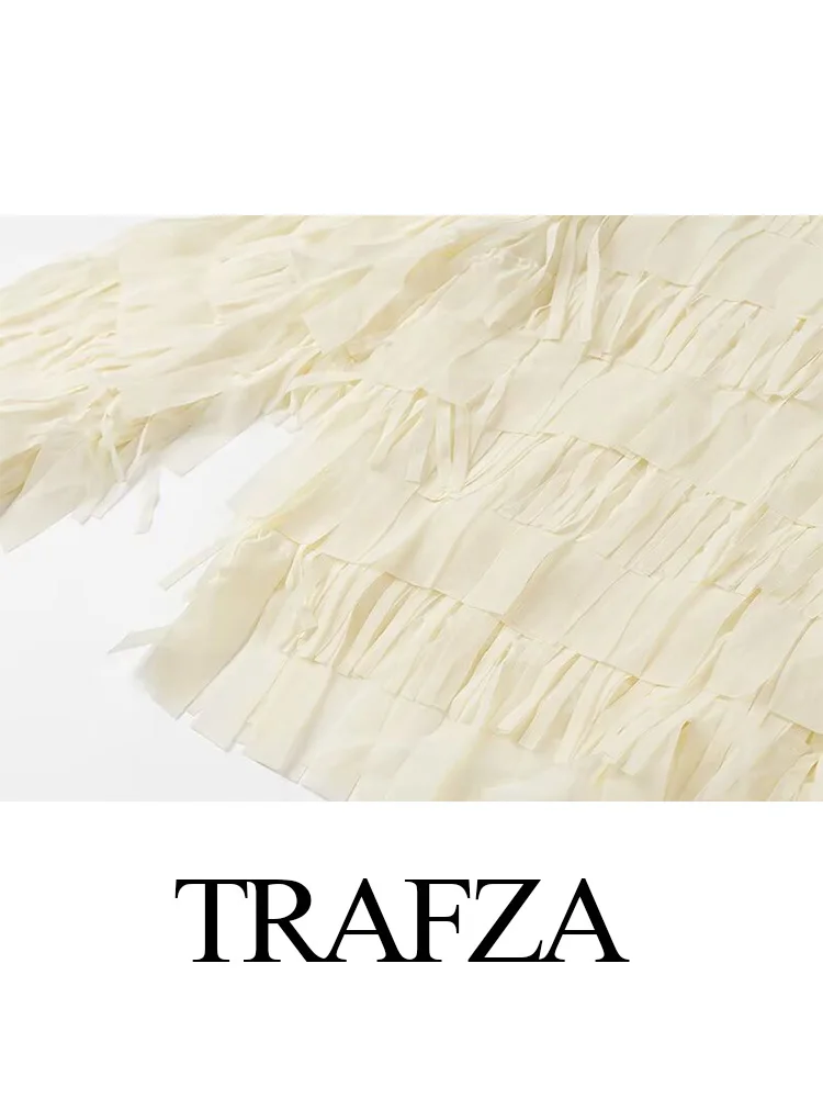 TRAFZA осенние женские элегантные блузки однотонные с круглым вырезом длинными