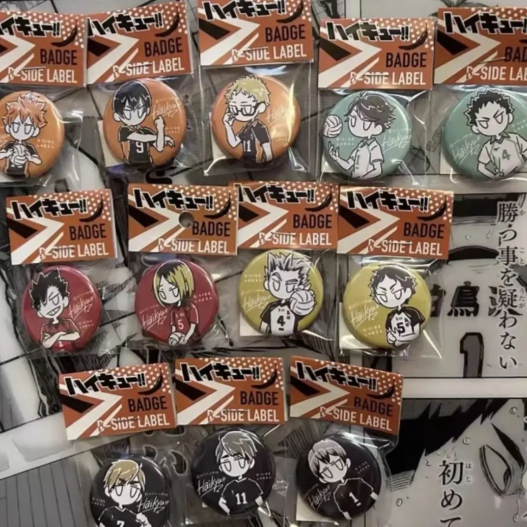 58 мм аниме металлические броши Shoyo Hinata Tobio Kageyama Daichi Sawamura фигурка значок креативный
