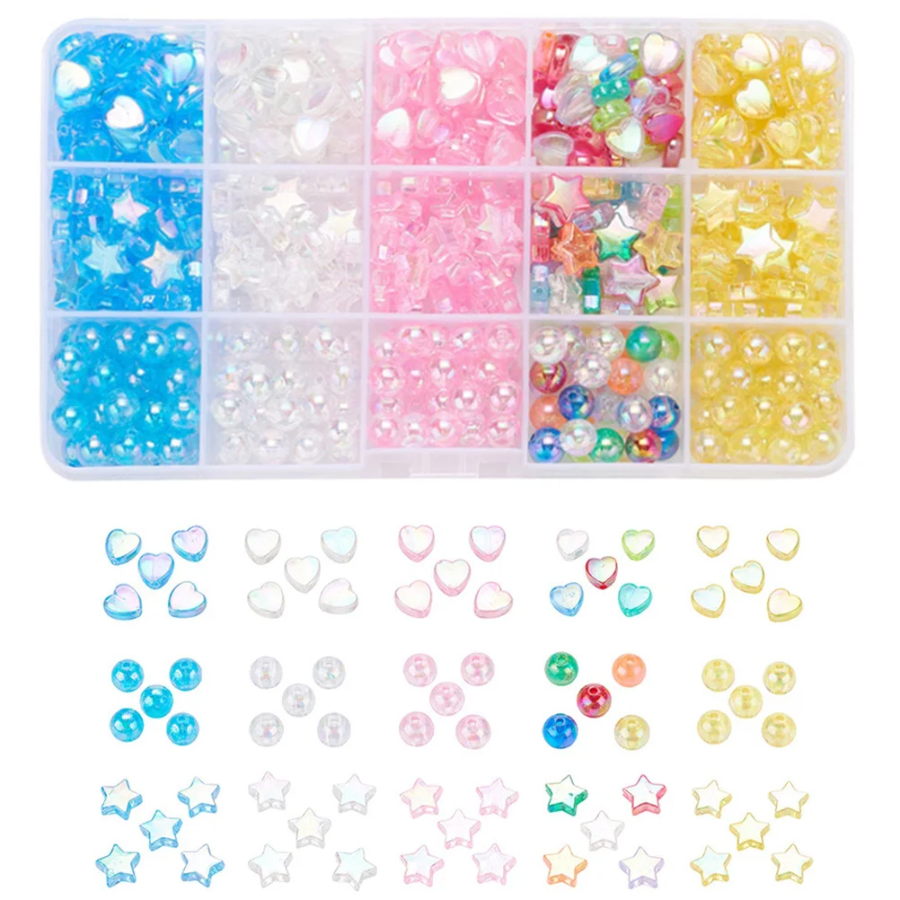 

Beads Diy Heart Bead Connector Hole Acrylic Loose Charms Spacerjewelry