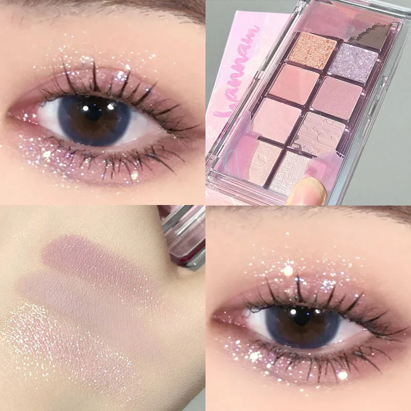 

Pearlescent Purple Eyeshadow Palette 10 Colors Matte Glitter Eye Shadow Waterproof Lasting Shimmer Women Eyes Makeup Cosmetic