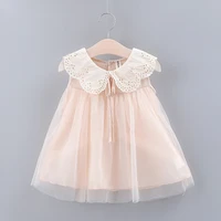 baptism baby dresses girl summer first birthday dress for girl newborn 2022 floral bordered round neck children clothes fy02151