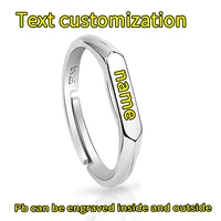 S925 Sterling Silver Ring Adjustment Couple Engraving Custom Boys and Girls Student Friends Give Gifts Man Woman Love