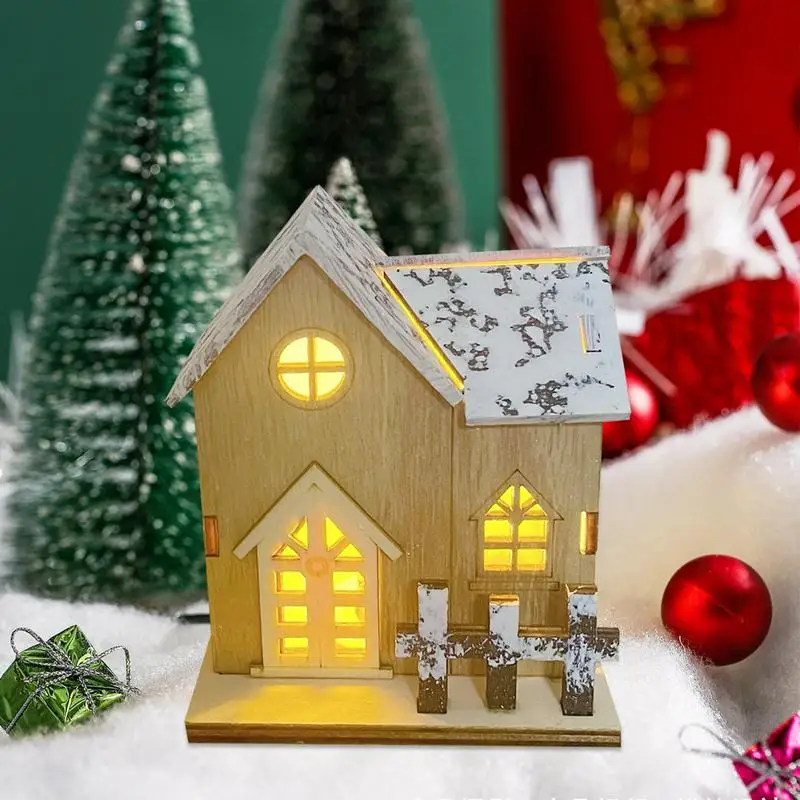 Рождественский деревянный светящийся мини-стол x max декоративные принадлежности