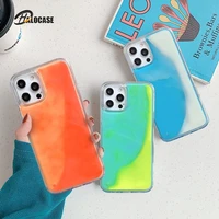 quicksand luminous phone case for iphone 12 11 12 pro max xr xs max x 7 8 plus 12 mini 12pro 12 11 glitter neon sand back cover