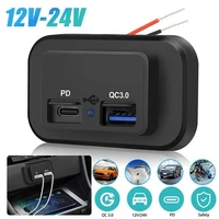pd type c usb port car fast charger socket power outlet panel mount waterproof mobile phone charger for car boat caravan