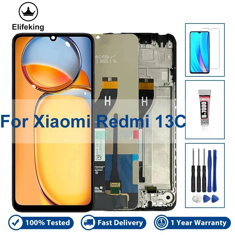 ЖК-дисплей для Xiaomi Redmi 13C 13R 23100RN82L 23124RN87G дигитайзер сенсорного экрана в сборе 5G с