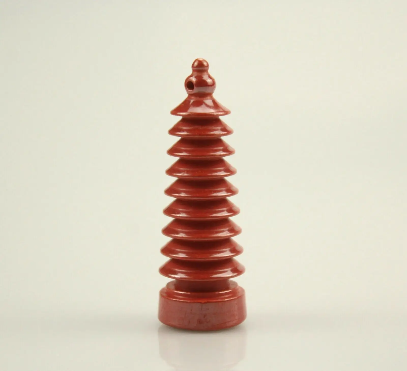 

4CM China red Jade pagoda Pendant natural stone buddha tower necklace amulet