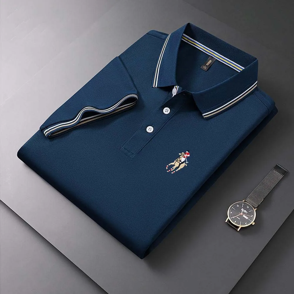 New Embroidered Polo Shirt Men's Summer Leisure Business Polo Collar Short Sleeve T-shirt Golf Sports Polo Shirt Top