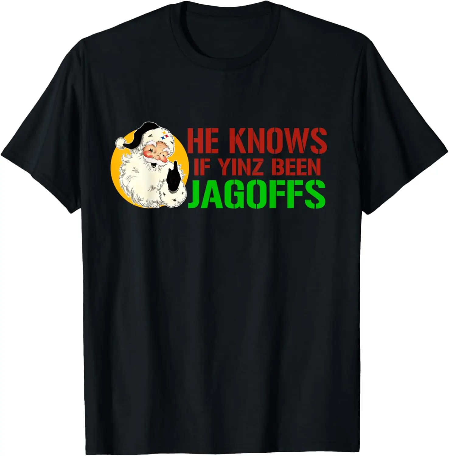 Он знается если Йинцз Бей Ягофф Питтсбургская Рождественская футболка