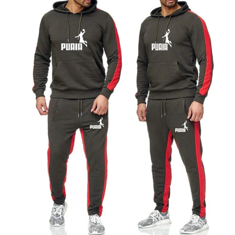 

Костюм спортивный мужской из 2 предметов, свитшот и спортивные штаны, спортивная одежда, толстовки на молнии, повседневные мужские уличные костюмы, Мужская одежда, 2021