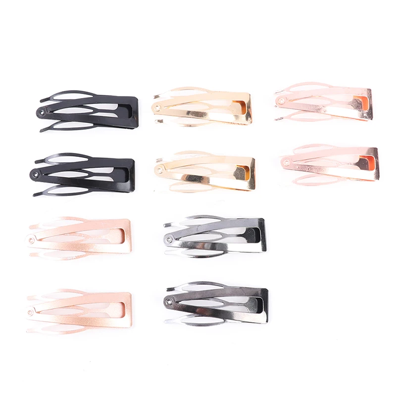 

10Pcs Hair Side Clamps Non-slip Hair Clips Double-grip Hair Clips Metal Snap Barrettes Hair Styling Tools For Women Girls