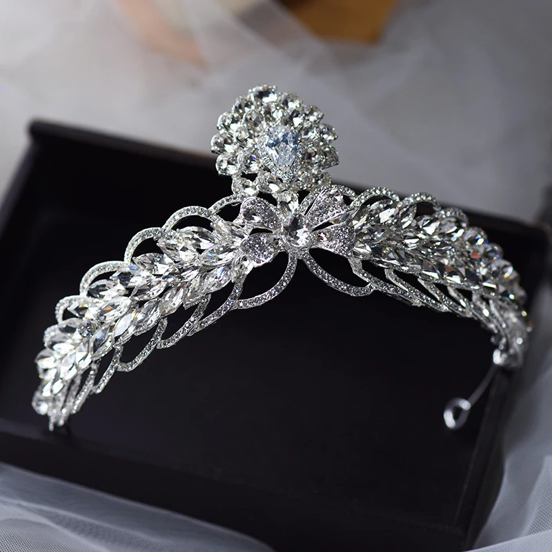 

Королевский барочный стразы свадебные диадемы Короны ободки Кристальные вечерние ободки для волос невесты аксессуары для волос ювелирные изделия для выпускного вечера