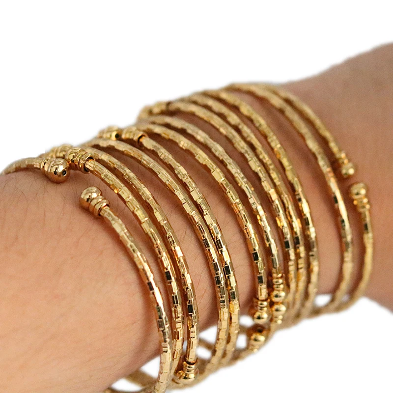 

3MM African Jewelry Indian Bracelet Ball, Dubai Gold Bracelet and Bracelet Ethiopia Dubai Bracelet Women Wedding Gifts