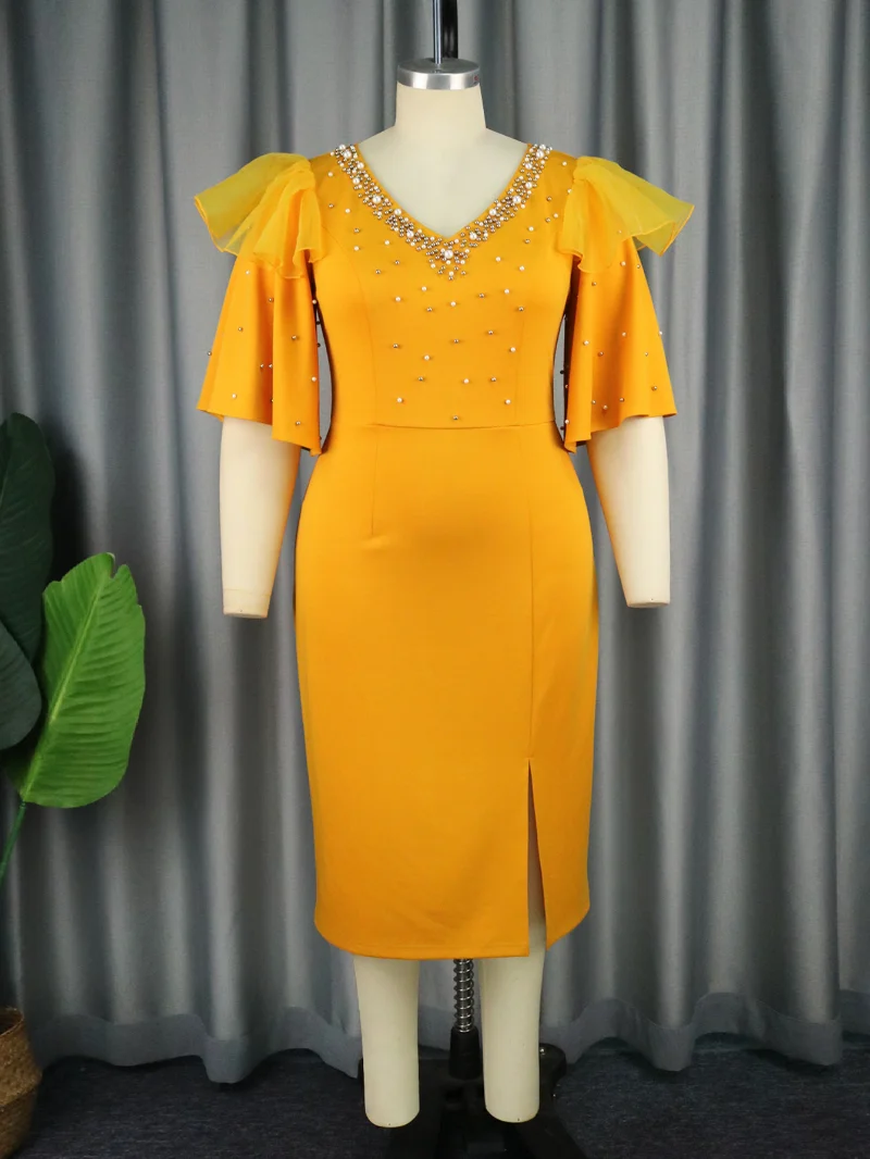 

Elegant African Dresses for Women Dashiki Ankara Outfits Robe Africa Clothing Plus Size 4XL Office Lady Party Dress 2023