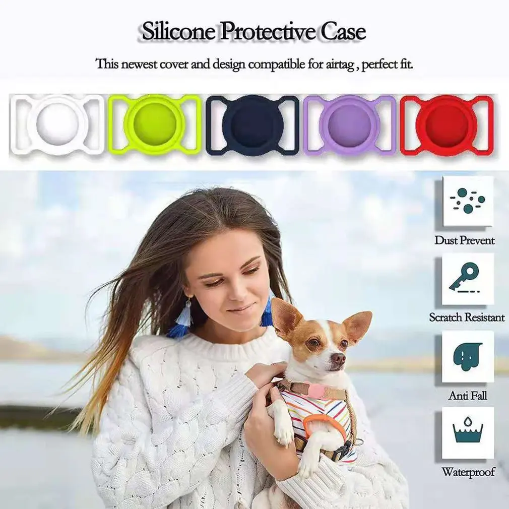 Чехол для Apple Airtag силиконовый защитный чехол домашних животных с GPS-отслеживанием