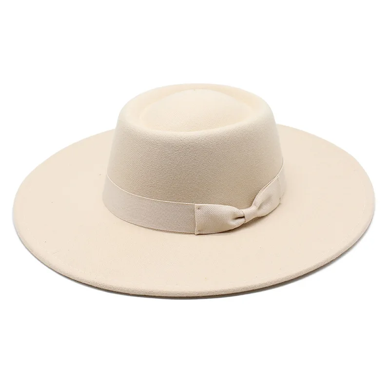 Women's cap hats for men fedoras felt spring autumn Bowler hat fashion wide brim headgear chapel beach Wedding picture black new