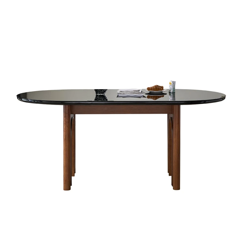 Деревянные скандинавские обеденные столы Овальные для гостиной кофейный дизайн