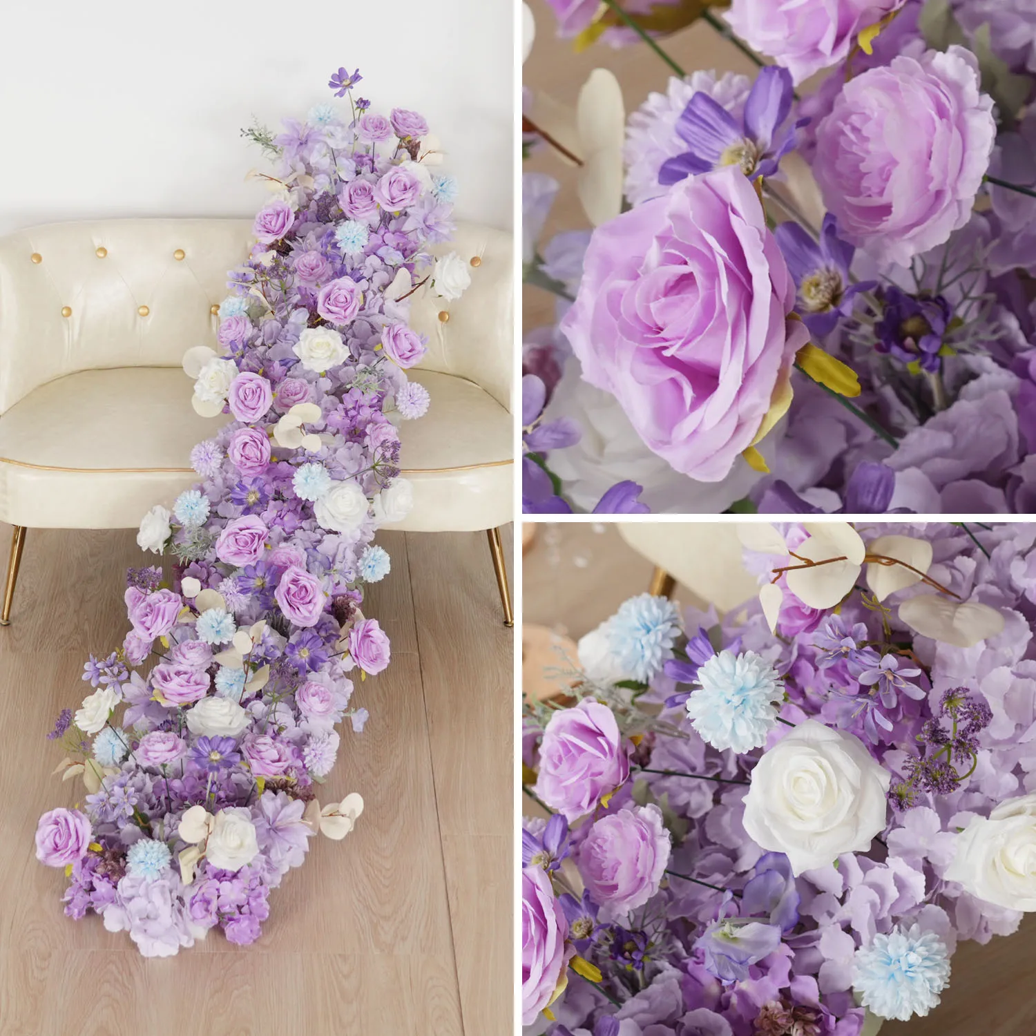 Искусственные цветы UFlower, 200 см, роскошные фиолетовые розы, для свадебного оформления столов, декораций, арок, фонов, праздничных мероприятий (art.: 3920d507a1aa8) - 3920d507a1aa8