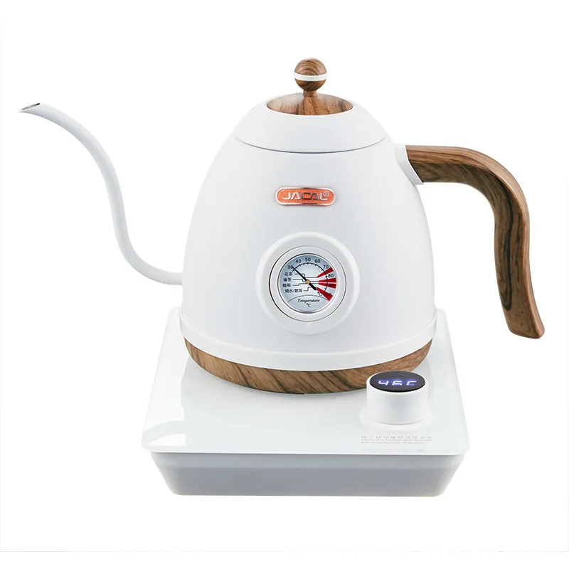 

0.8L Electric Kettle Gooseneck Hand Brewed Coffee Pot Temperature Control Kettle Stainless Steel Teapot with Thermometer 220V