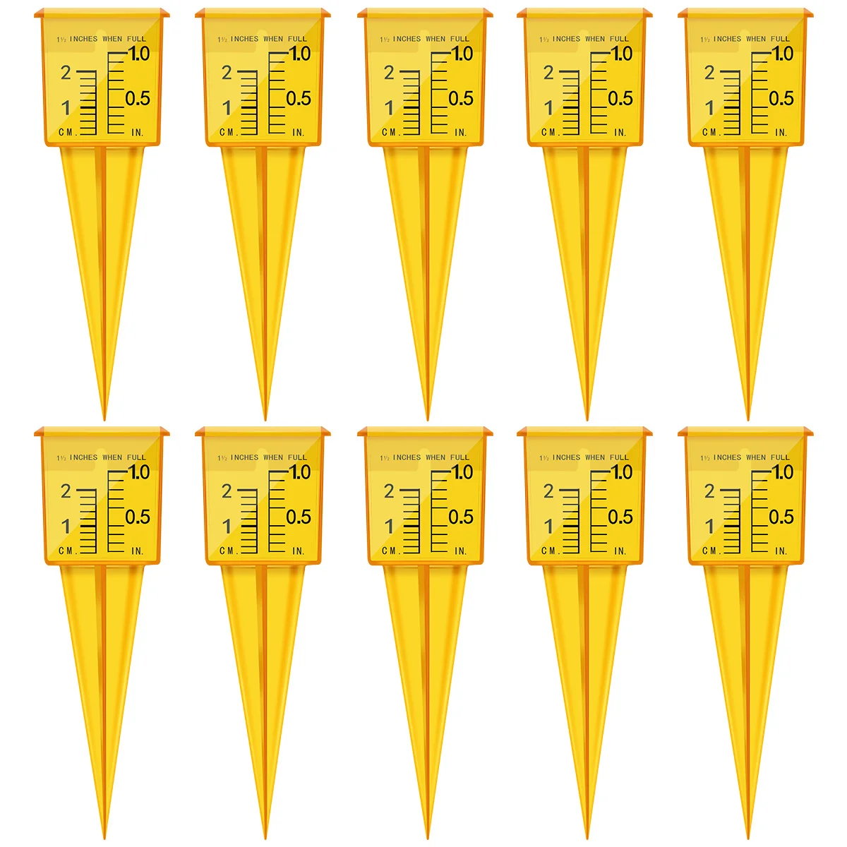 

10 шт. ярко-желтый прозрачный дождемер многоразовый садовый водяной датчик уличный инструмент для измерения воды прочный пластиковый Дожде...