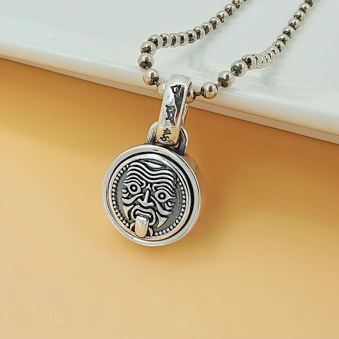 

S925 Silver Personalized Swivel Vintage Marcasite Couple Pendant Fashion Unisex Clothing Accessories Gift