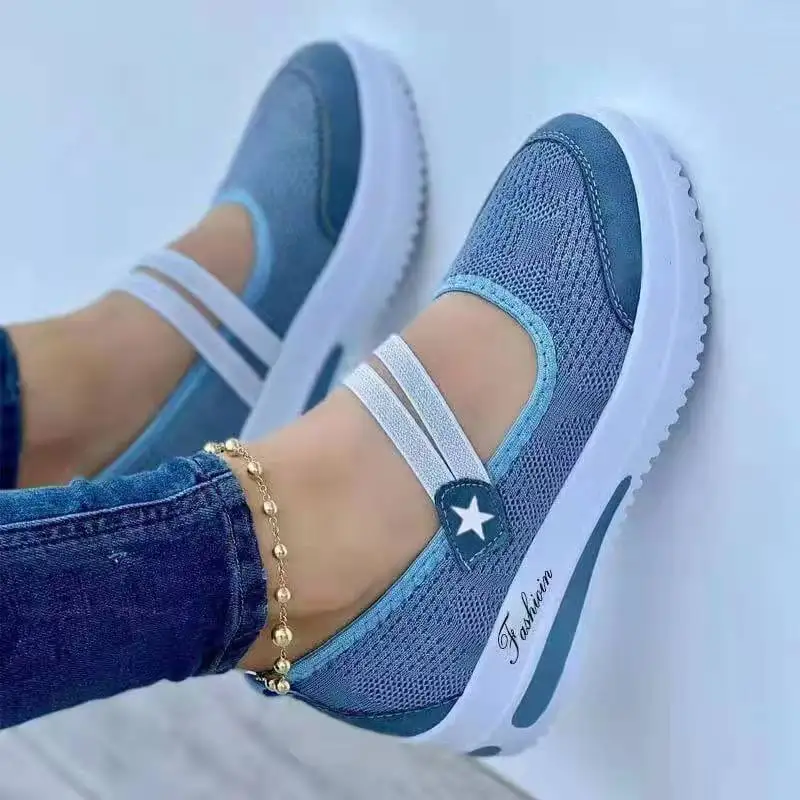 

2023 Spring Autumn mesh breathable women tennis shoes canvas shoes women casual shoes sneakers thick soled hollowed out shoes