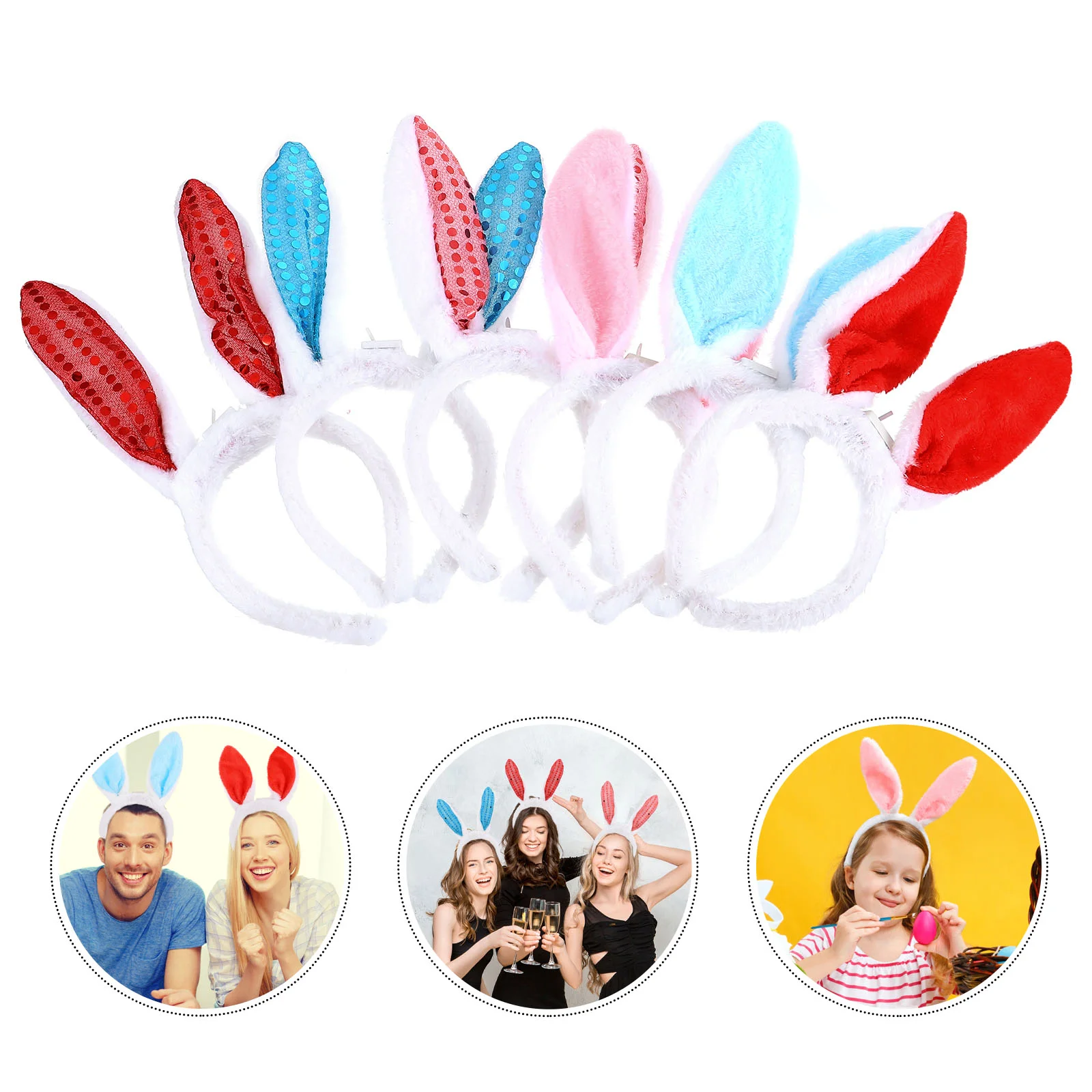 

6pcs Exquisite Hairbands Adorable Interesting Rabbit Ear Head-wears Photo Props
