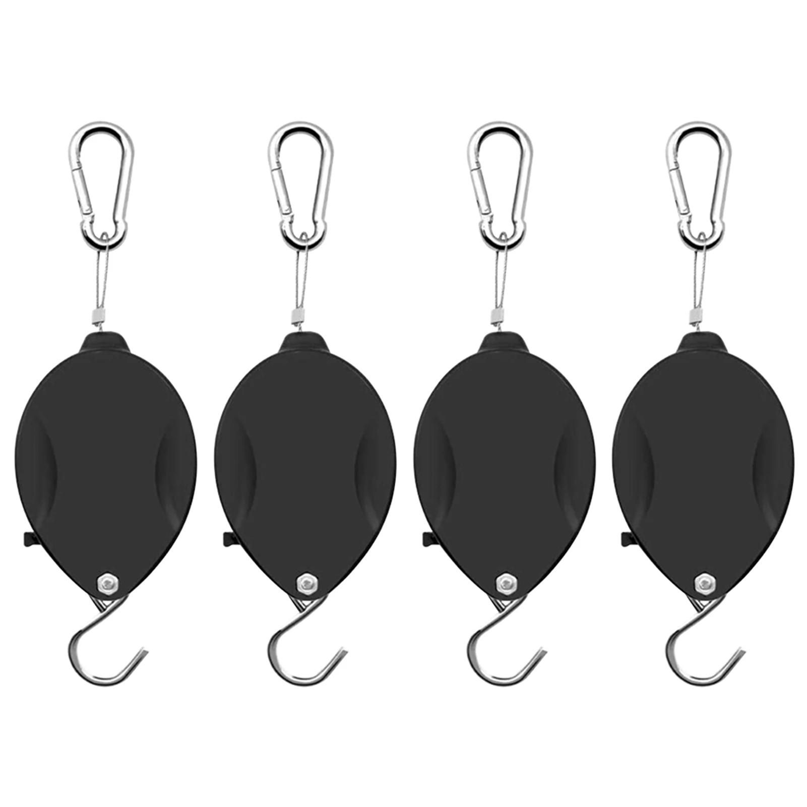 

4pcs Multipurpose Feeding Hanging Flower Basket Plant Hook Pulley Hang High Up Watering Garden Retractable Hanger Bird Feeder