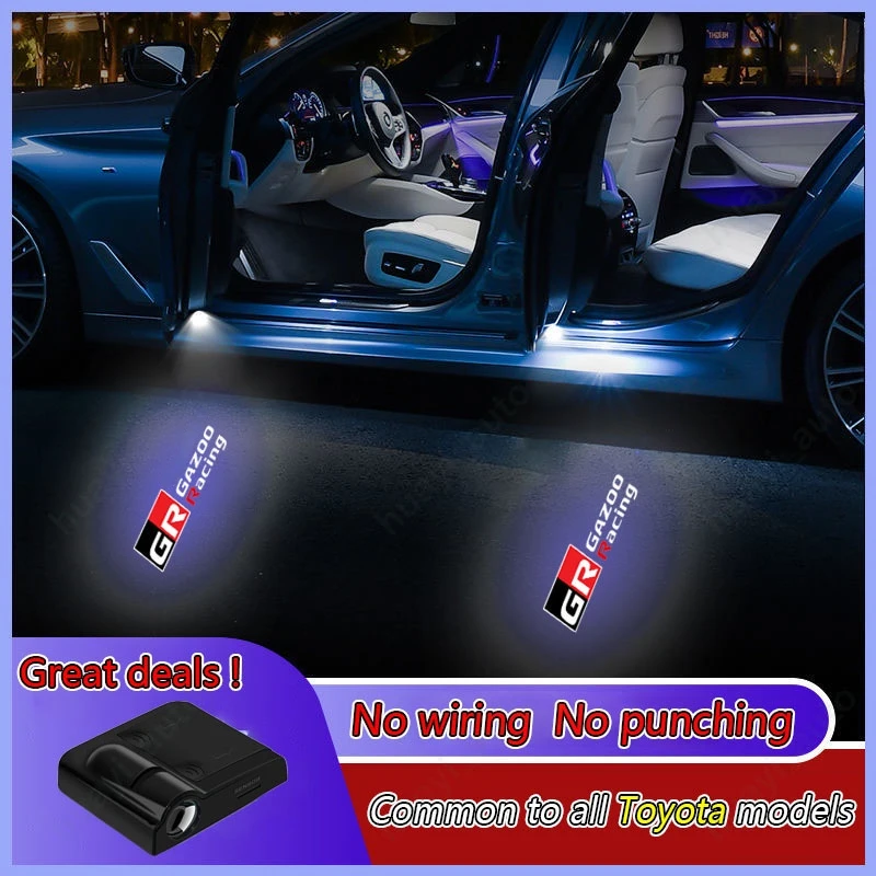 

2Pcs Car Door Light Welcome Light HD LED Laser Projection Light for Toyota GR Sport GR Gazoo Racing Accessories
