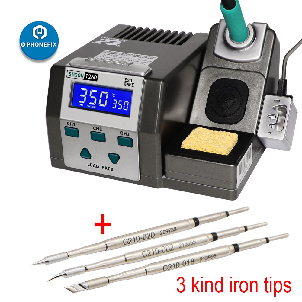 

SUGON T26D Soldering Station Lead-free 2S Rapid Heating Soldering Iron Kit Support JBC Handle Iron Tips 80W Power Heating System