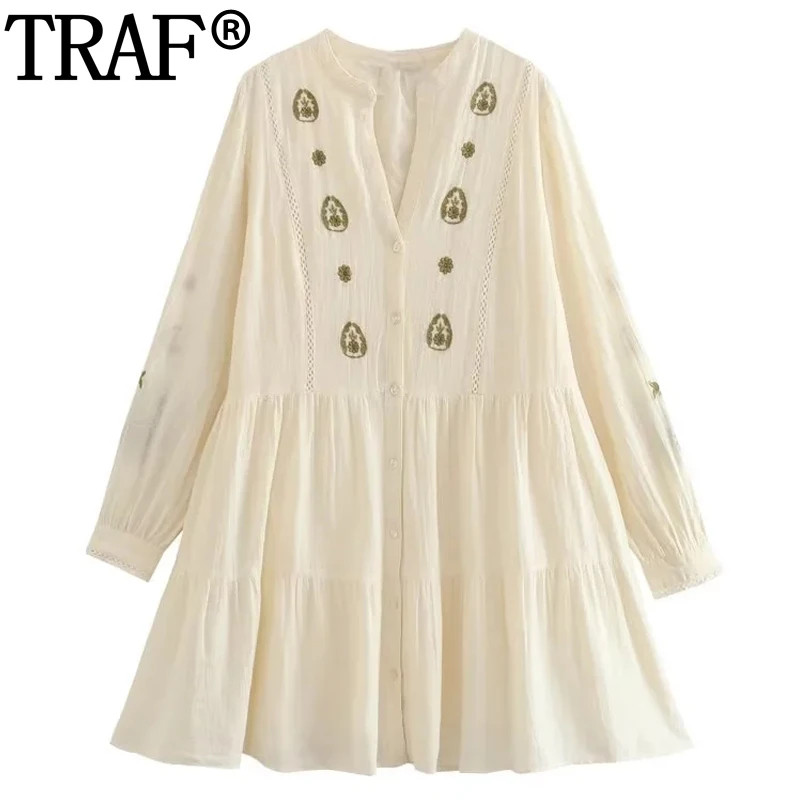 

Платье-мини женское летнее Плиссированное с длинным рукавом и рюшами