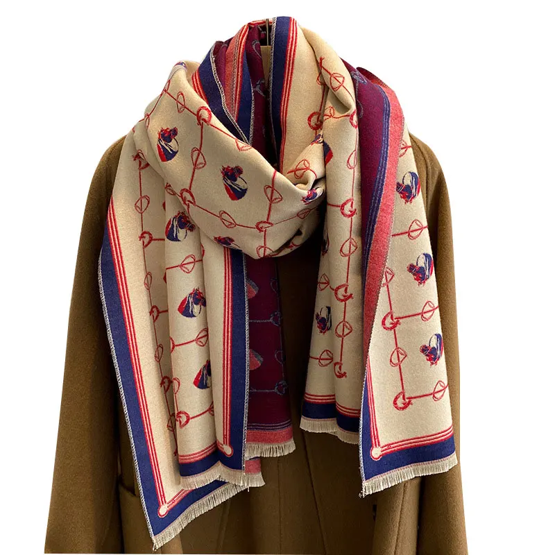 

Winter Scarf for Women Plaid Cashmere Shawls and Wraps Lady Blanket Foulard Female Warm Scarves 2022 Luxury Pashmina cachecol