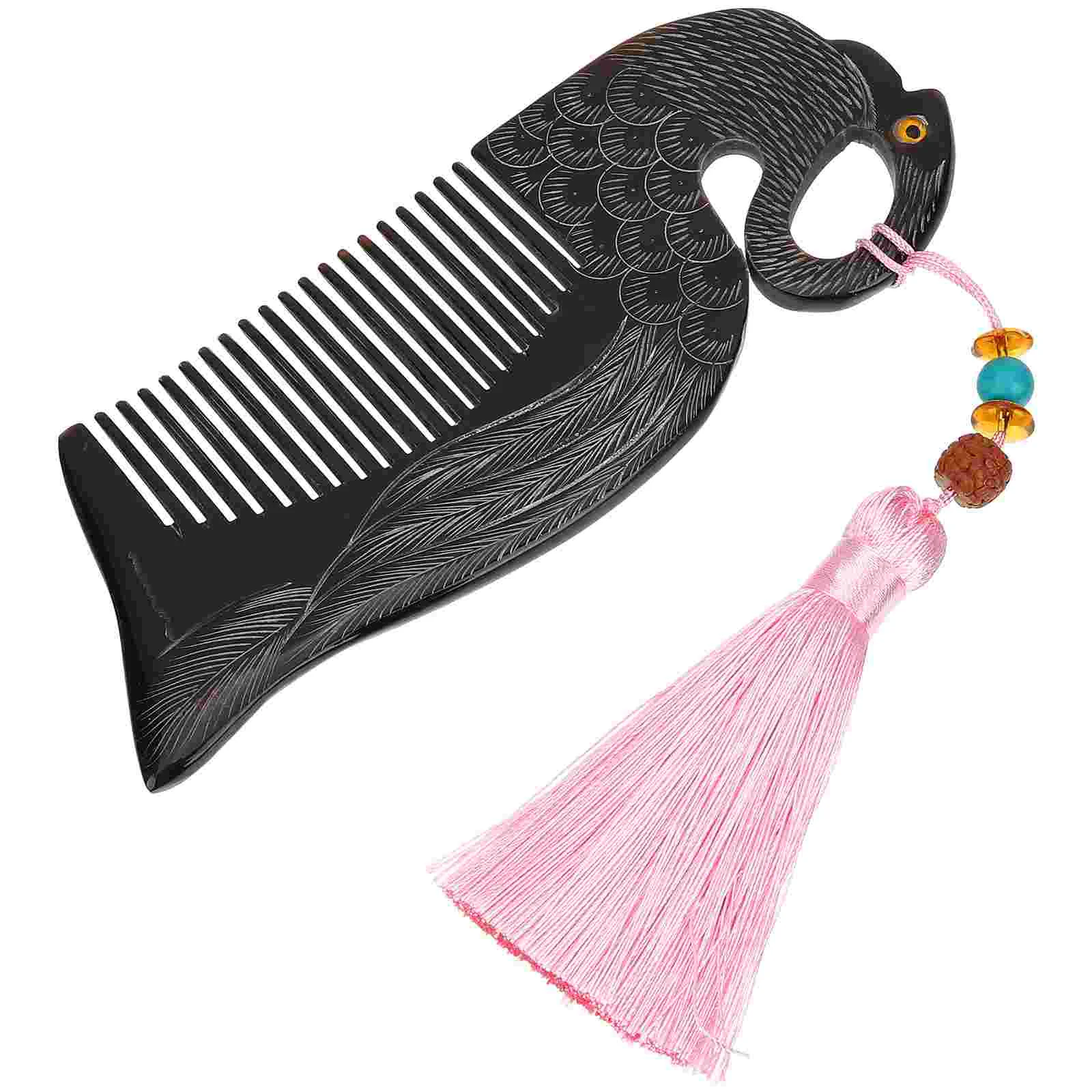 

Comb Hair Combs Horn Swan Ox Scalp Pocket Detangling Dressing Tassel Smoothing Hairdressing Dandruff Brush Head Engraving Static