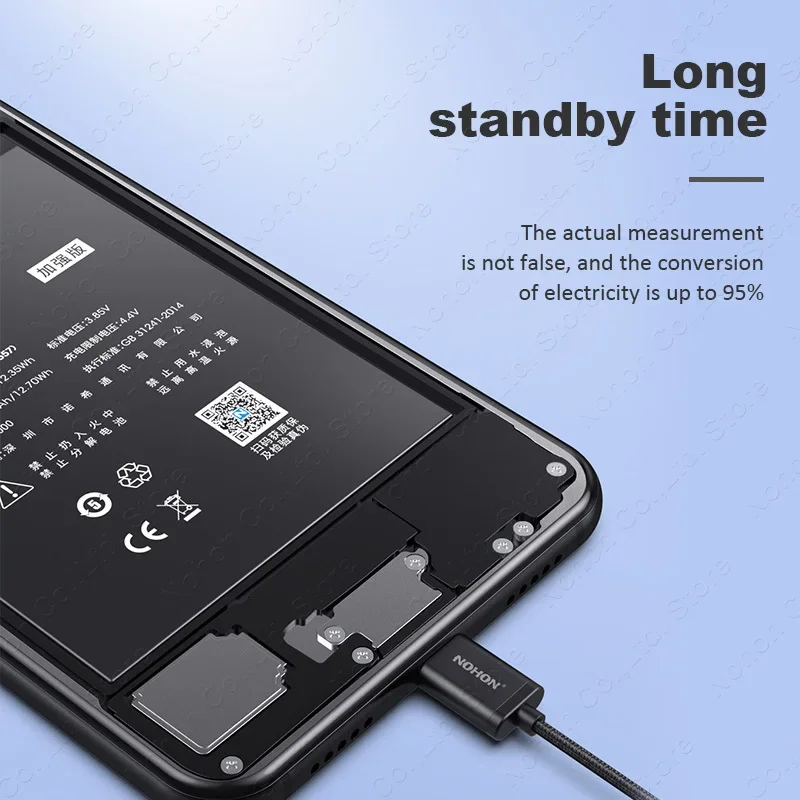 Сменный аккумулятор NOHON для iPhone 15 Pro Max аккумуляторы большой емкости 12 14 13 Mini 11 XR X XS