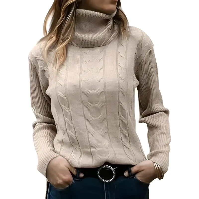 

Turtleneck Jumper Women High Turtle Neck Sweater Ladies Knitted Chunky Warm Pullover Sweater Top Long Sleeve Fuzzy Sweater