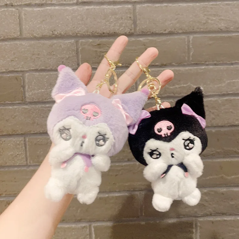 

Kawaii Sanrio Plush Keychains Kuromi My Melody Cinnamoroll Plushie Pendant Accessories Car Keychain Bag Girls Boys Kids Gifts