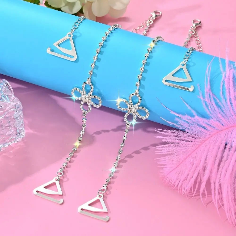 2 пары бретелей для бюстгальтера со стразами и звездами в форме сердца