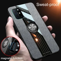 fabric case for oneplus 8t car ring holder acrylic soft silicone luxury shockproof canvas back phone cover for oneplus 8 pro