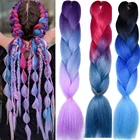 Омбре синтетические плетеные волосы 3 тона черный коричневый розовый цвет Sallyhair 24 дюйма Джамбо косы высокотемпературные волоконные волосы для наращивания