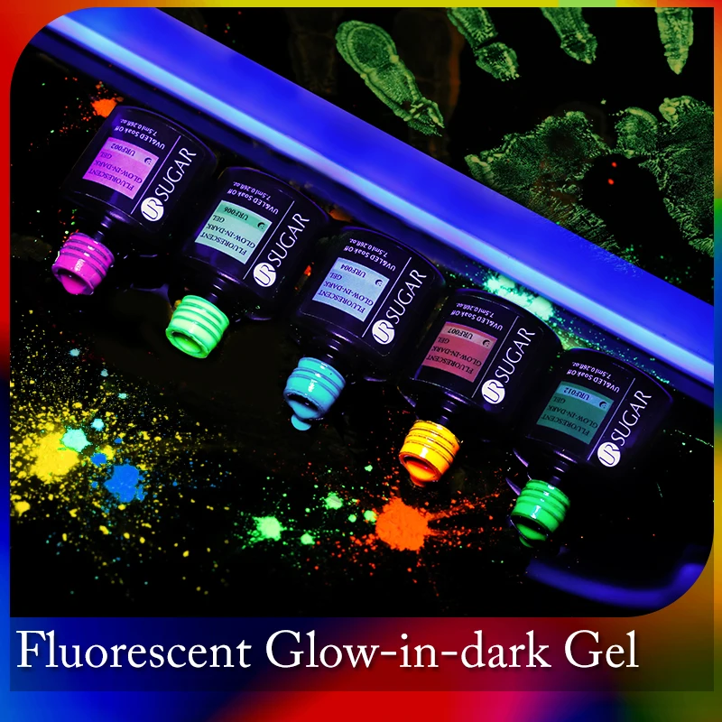 UR SUGAR Fluorescent Glow-in-dark Gel Nail Polish Semi Perma Neon Luminous Soak Off UV Led Gel Varnish Manicure For Nails Art images - 6