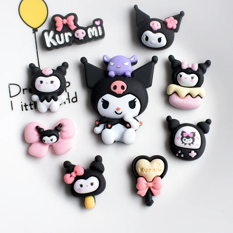 

Kawaii Sanrio Hello Kitty Anime Resin DIY Jewelry Accessories Hair Decoration Materials Free Gift Round Double Sided Adhesive