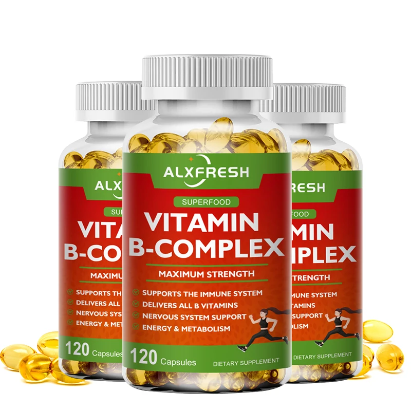 Alxfresh B-Complex Vitamin Supplements (B12 B1 B2 B3 B5 B6 B