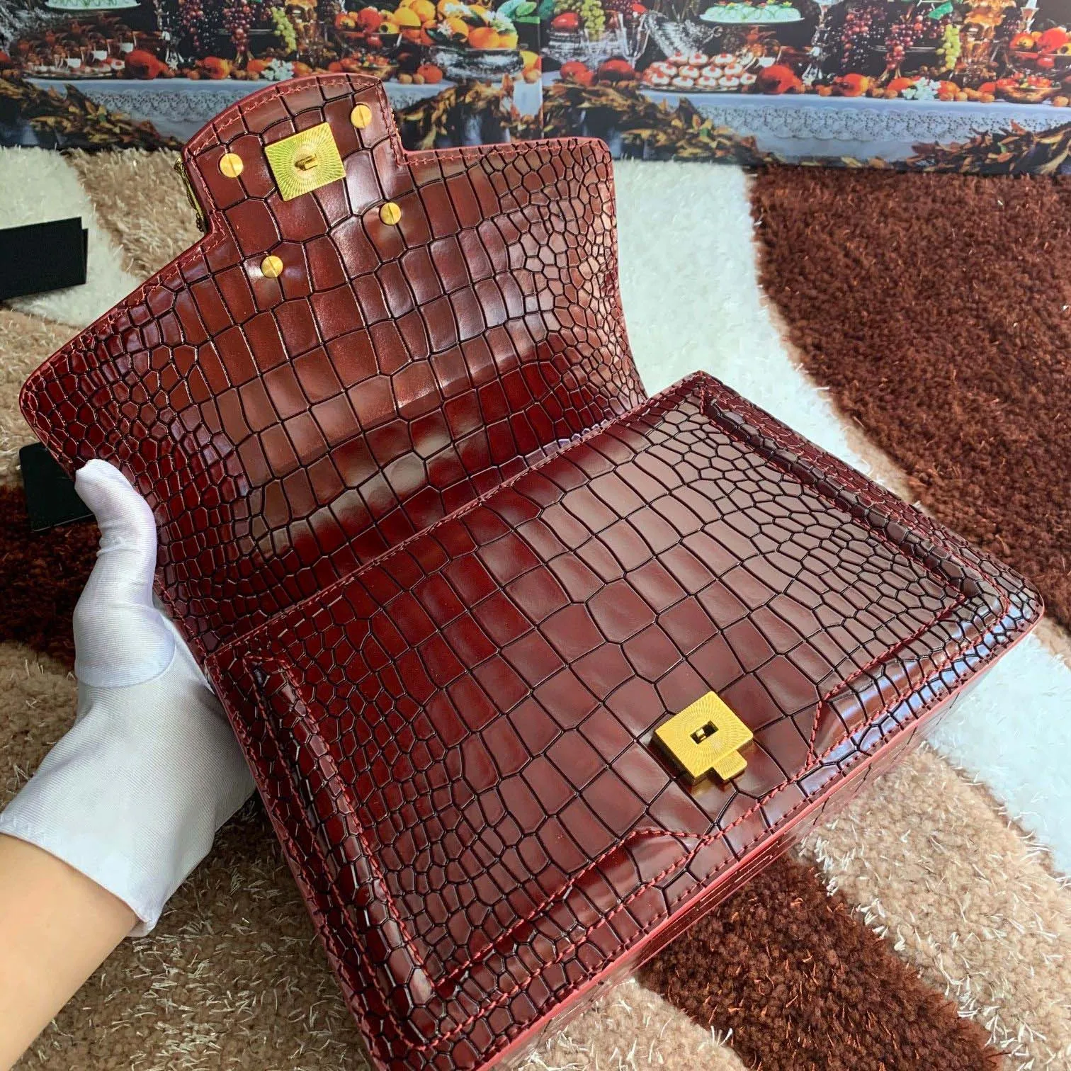 

Latest Classic Vintage Crocodile Pattern Flap Handbag Designer Top Quality Leather Ladies Fashion One Shoulder Messenger Bag