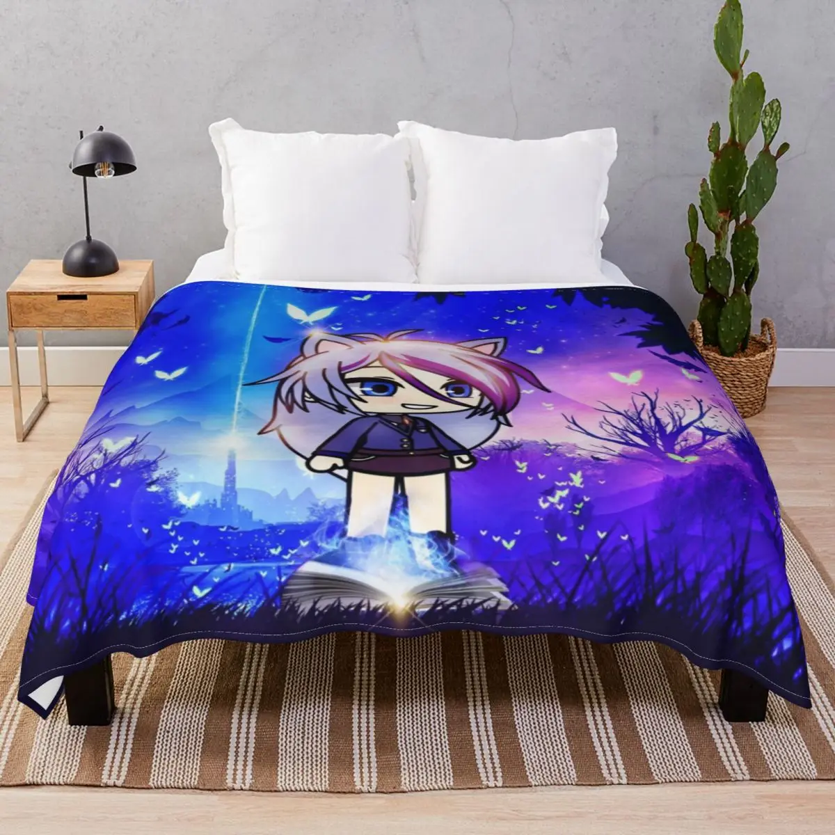 

Gacha Life Blanket Fleece Autumn/Winter Multi-function Throw Blankets for Bed Home Couch Camp Office