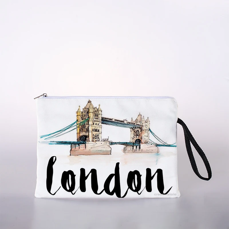 

Oil painting building makeup bag African women's makeup bag fashion girl's makeup bag portable lipstick travel storage bag