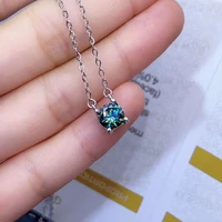 new pouring shiny green moisanite gemstone necklace women silver necklace jewelry 925 sterling silver birthday gift