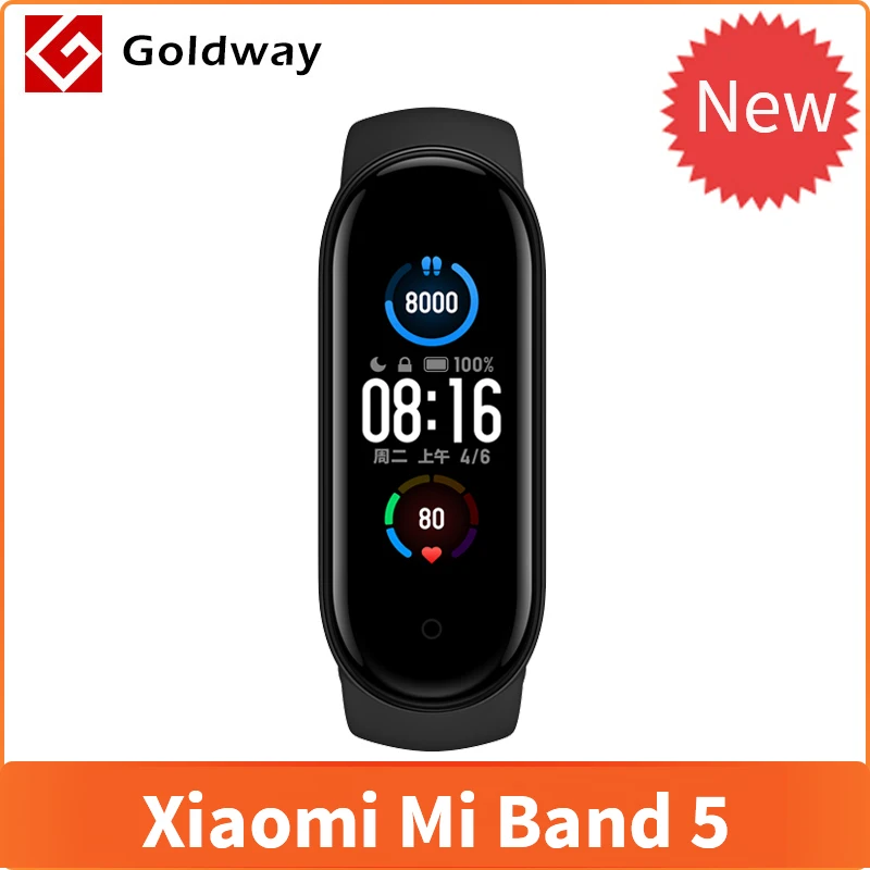 

Xiaomi mi Band 5 умный браслет 4 цвета AMOLED экран miband 5 Smartband фитнес-тренажер Bluetooth спортивный водонепроницаемый смарт-браслет