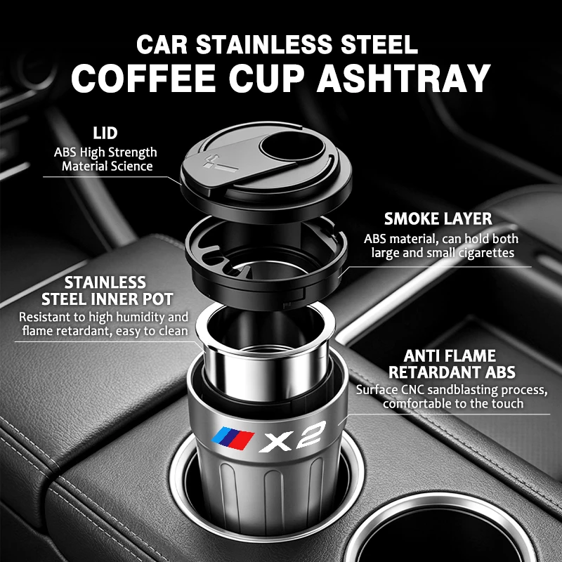 Фото Автомобильная пепельница с LED-подсветкой для BMW M X1 X2 X3 X4 X5 X6 X7 E84 F10 F20 F30 F40 F15 F25 №3