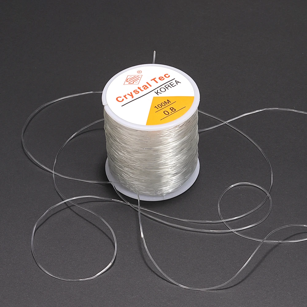 45-100 Meter Clear Crystal String Thread Stretch DIY Beading Cords Elastic Lines Bracelet Necklace Jewelry Making Wire Supplier