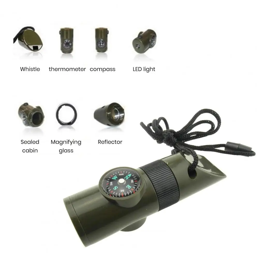 Многофункциональный свисток для выживания универсальный улицы со светодиодной